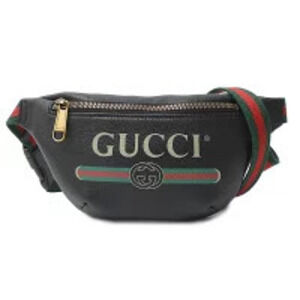 Gucci Sherry Waist Bag Clutch Black Leather